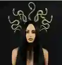 Diadema Plástica Serpiente Medusa Dorada Y Plateada Cosplay De Horror Disfraz Halloween