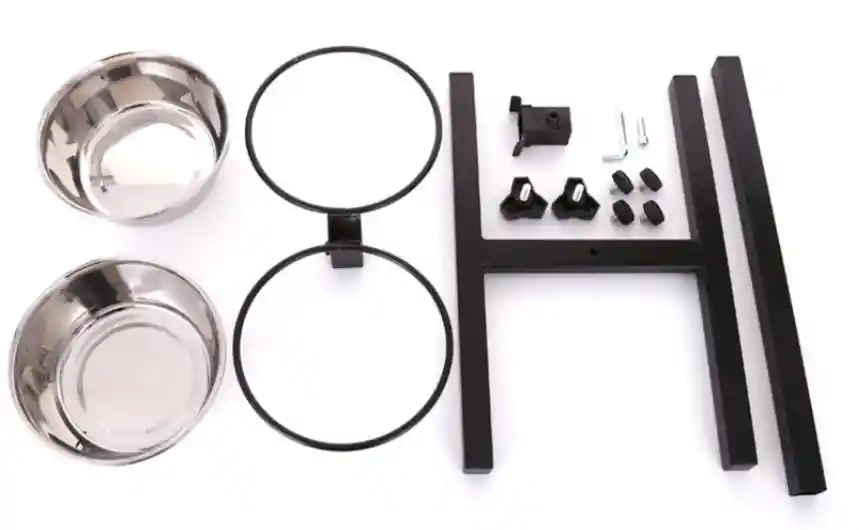 Comedero Elevado Ajustable En Acero Pc87 17 Cm