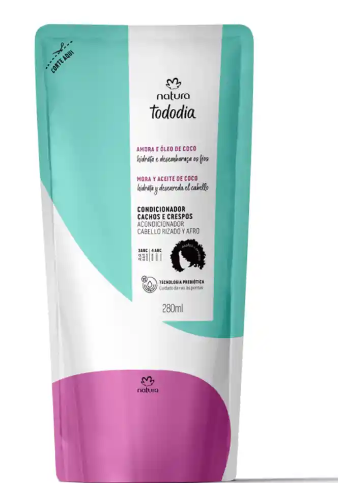 Repuesto Acondicionador Para Rizos Y Afros Tododia Mora Y Aceite De Coco