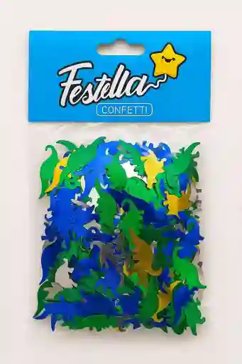 Confeti Diseño Dinosaurios De Colores Metalizados Decoracion De Fiestas