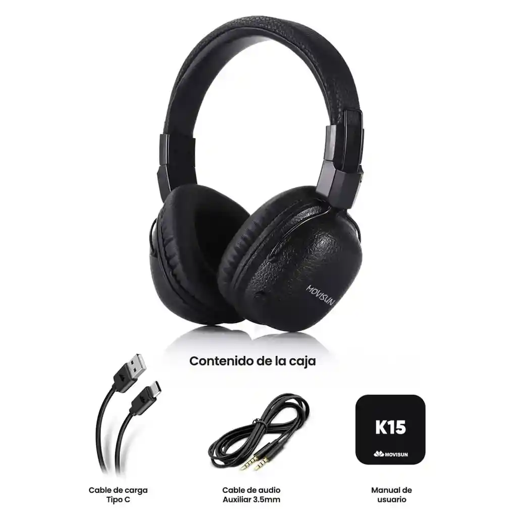 Audífonos Diadema Inalámbrica Bluetooth Movisun K15
