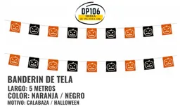 Banderin De Tela Calabaza Decoracion Halloween X 5 Metros