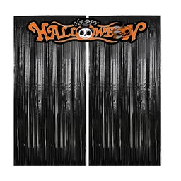 Kit Decoración Fiesta Halloween 2 Cortinas Y Banner