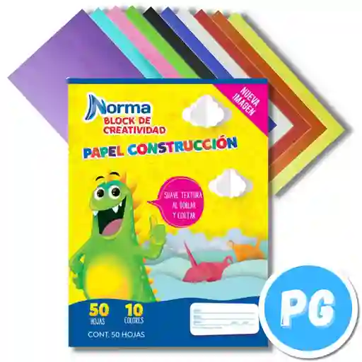  block Norma Construcción Norma Carta X50 Hojas Surtidas (10 Colores Con Texturas)