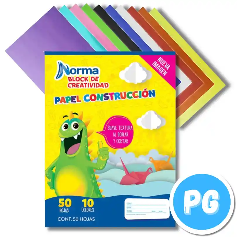  block Norma Construcción Norma Carta X50 Hojas Surtidas (10 Colores Con Texturas)