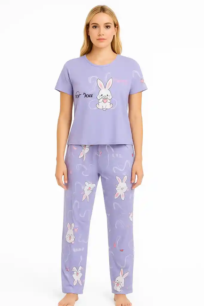 Pijama Dos Piezas Manga Corta Talla Unica