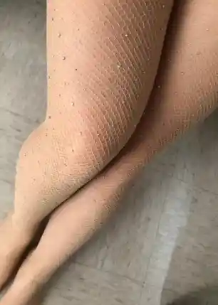 Medias Malla Pantimedia Con Brillo Lencería Femenina Sexy Piel