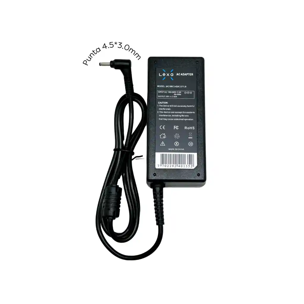 Cargador Asus 19v - 2.37a - Punta 4.5*3.0mm
