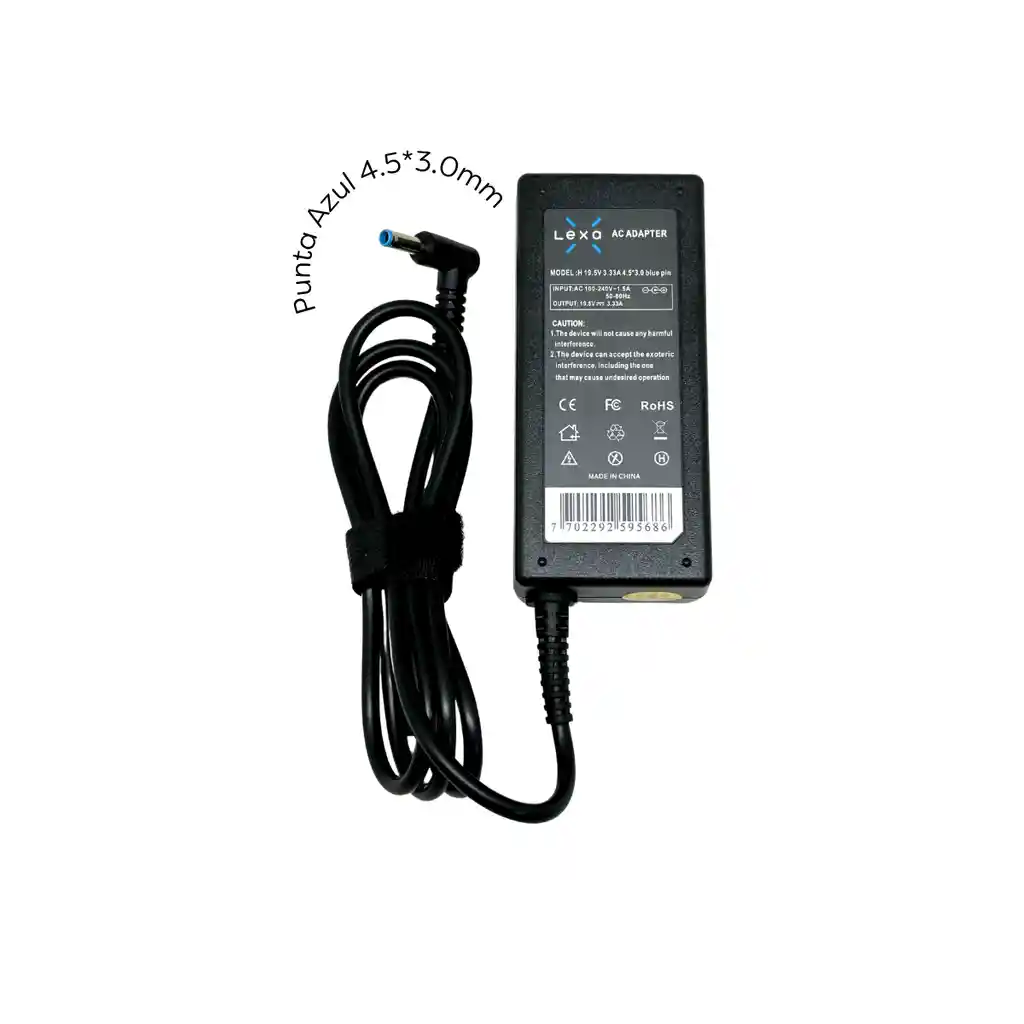 Cargador Hp 19.5v - 2.31a - Punta Azul 4.5*3.0mm