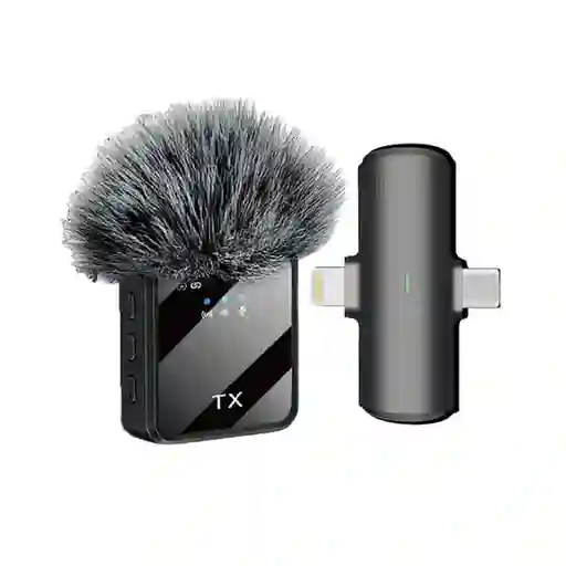 Microfono De Solapa Inalambrico Peludo 2 En 1 (tipo C/ Lightning)