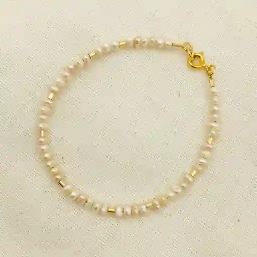 Pulsera Perlitas Naturales Con Mostacillas