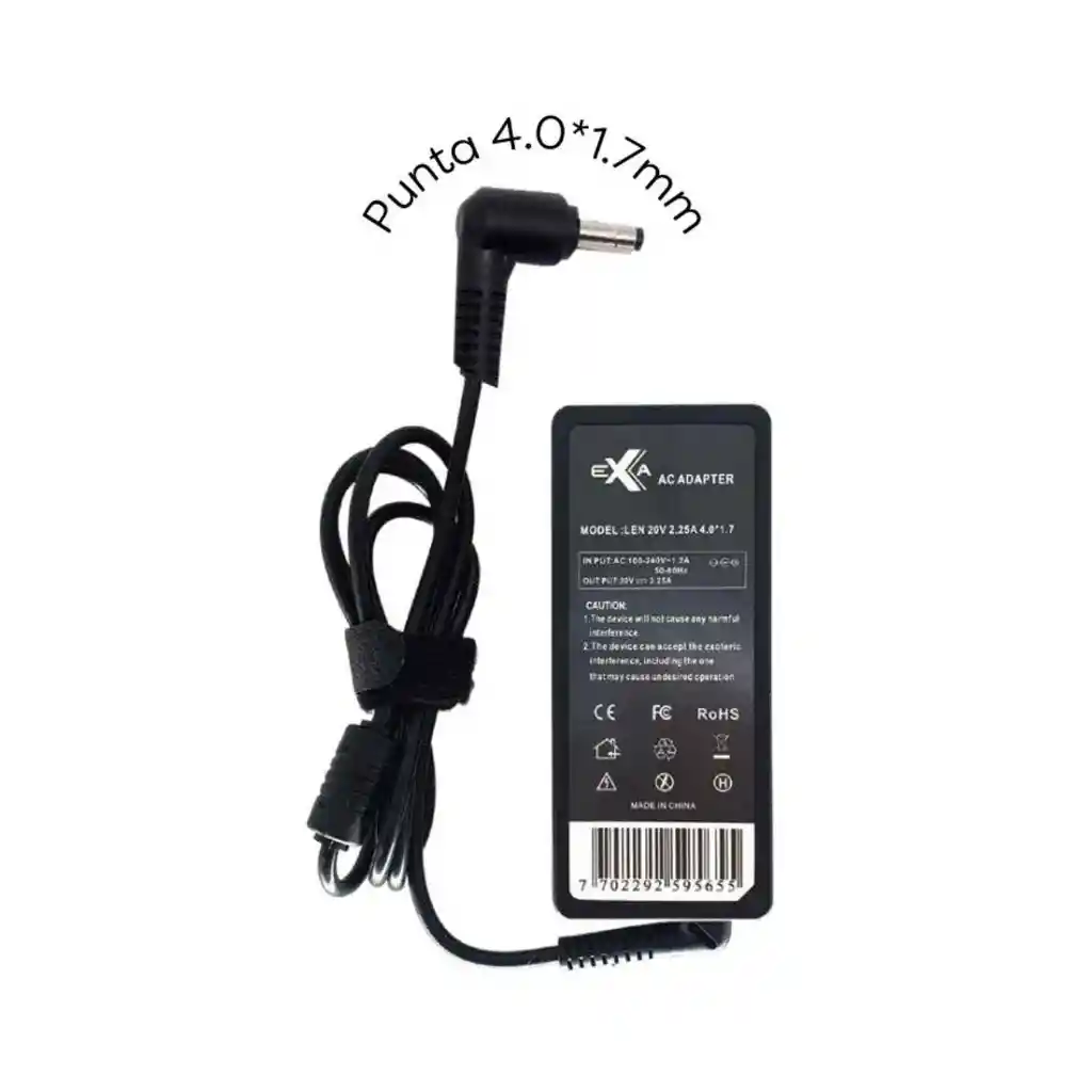 Cargador Lenovo 20v - 3.25a - Punta 4.0*1.7mm