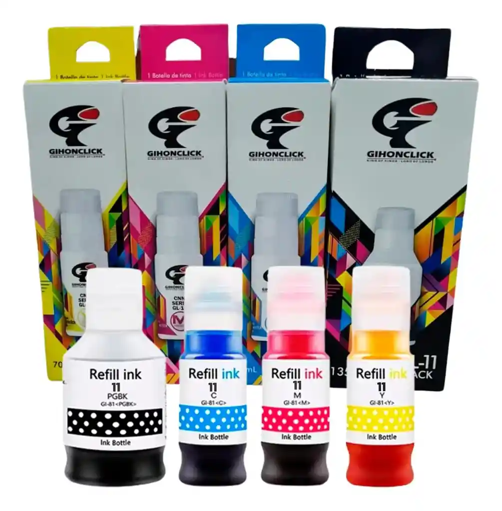 4 Tintas Gl 11 Para Canon G2170 G3170 G2160 G3160 G4170