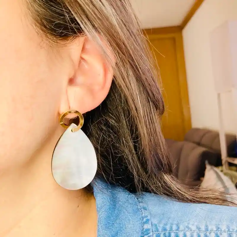 Aretes Gotas De Nácar