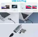Hub Usb 3.0 Y Tipo C Adaptador Rj45 Ethernet Lan Gigabit