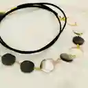 Collar Nácar Y Argollas Doradas