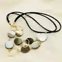 Collar Nácar Y Argollas Doradas