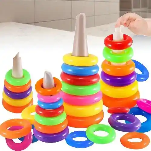 Juguete Bebé Torre Aros Colores Didáctico Oso