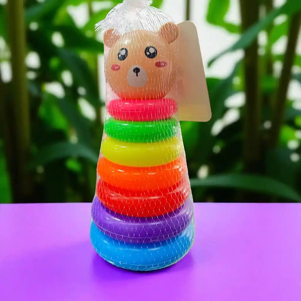 Juguete Bebé Torre Aros Colores Didáctico Oso