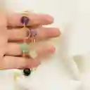 Pulsera Piedras Naturales Y Argollas Doradas