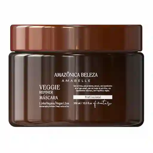 Amazonica Mascarilla Vegana Veggie Refiner, Hidratación Profunda, Reparación Capilar, Libre De Sulfatos Y Parabenos, 300 Ml