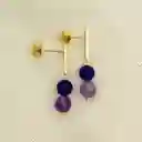 Aretes Amatista Dos Tonos