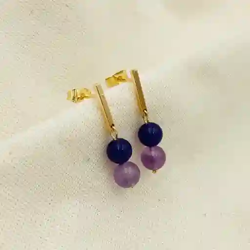 Aretes Amatista Dos Tonos