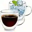 Pocillo Taza Café 100 Ml Doble Pared Vidrio Borosilicato X2 Unidades