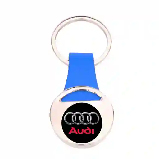 Llavero Azul Audi Carro, Metálico De Lujo
