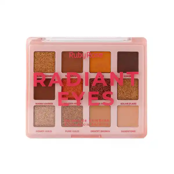 Paleta De Sombras Ruby Rose Radint Eyes 12 Tonos