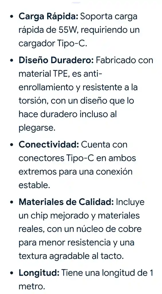 Cable Tipo C En Ambos Extremos - Carga Rapida