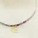 Collar Piedras Fluorita Con Corazón