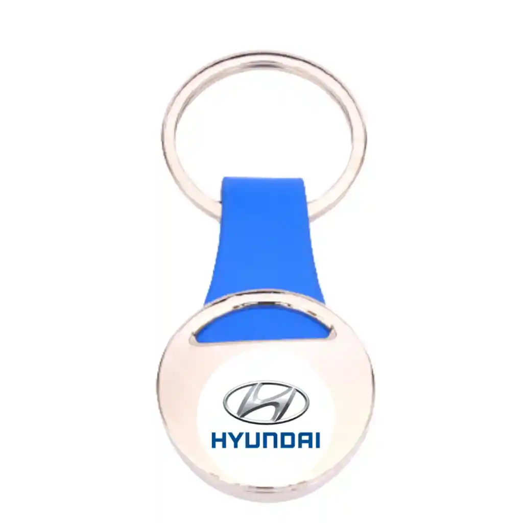 Llavero Azul Hyundai Carro, Metálico De Lujo