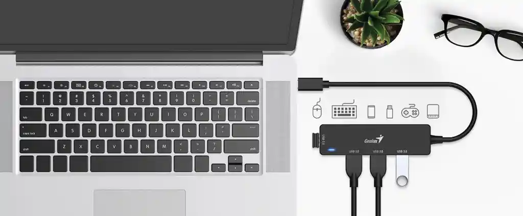 Hub Tipo C Usb-c A Usb De 4 Puertos Genius Uh-400
