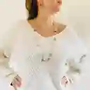 Collar Largo Dorado Con Piedras Fluorita