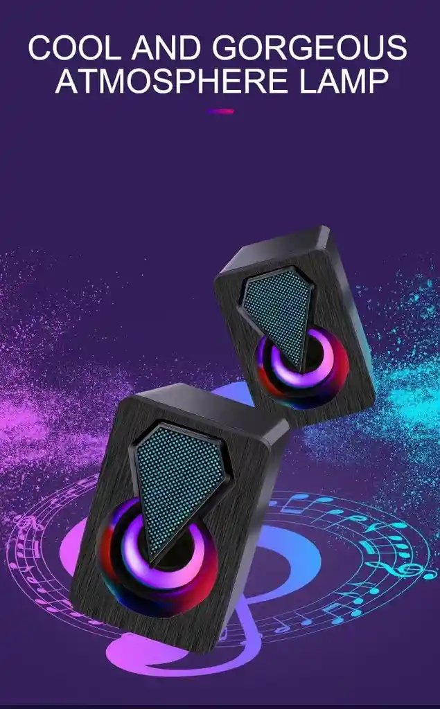 Par De Parlantes Gamer Altavoz Pc Rgb Speaker Ysd-1046