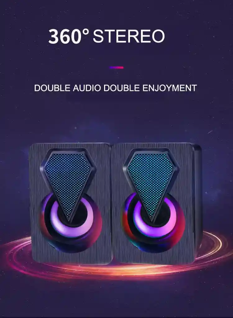 Par De Parlantes Gamer Altavoz Pc Rgb Speaker Ysd-1046