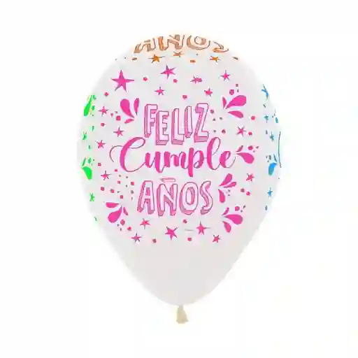 Globos Bombas Latex Redondo Fiesta R-12 X 50 Unidades Feliz Cumpleaños Splash Neón Transparente Sempertex