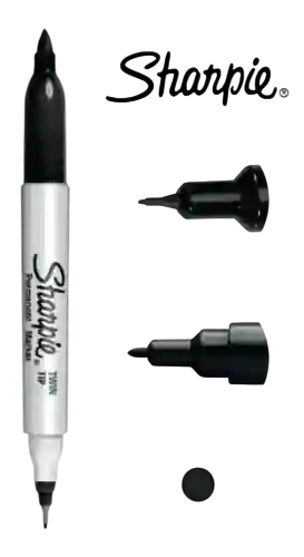 Sharpie Marcador Permanente Doble Punta Negro