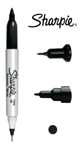 Sharpie Marcador Permanente Doble Punta Negro
