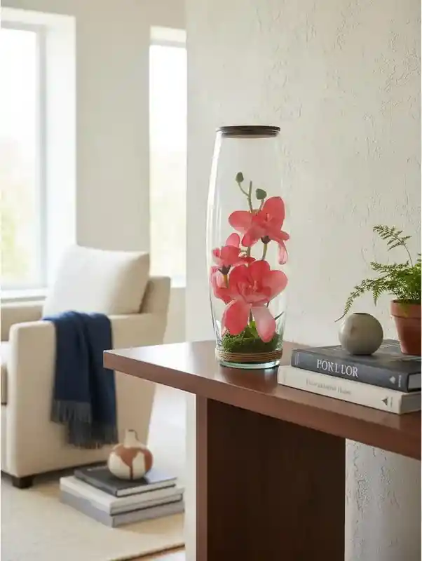 Rosa Artificial Decorativo En Cristal I