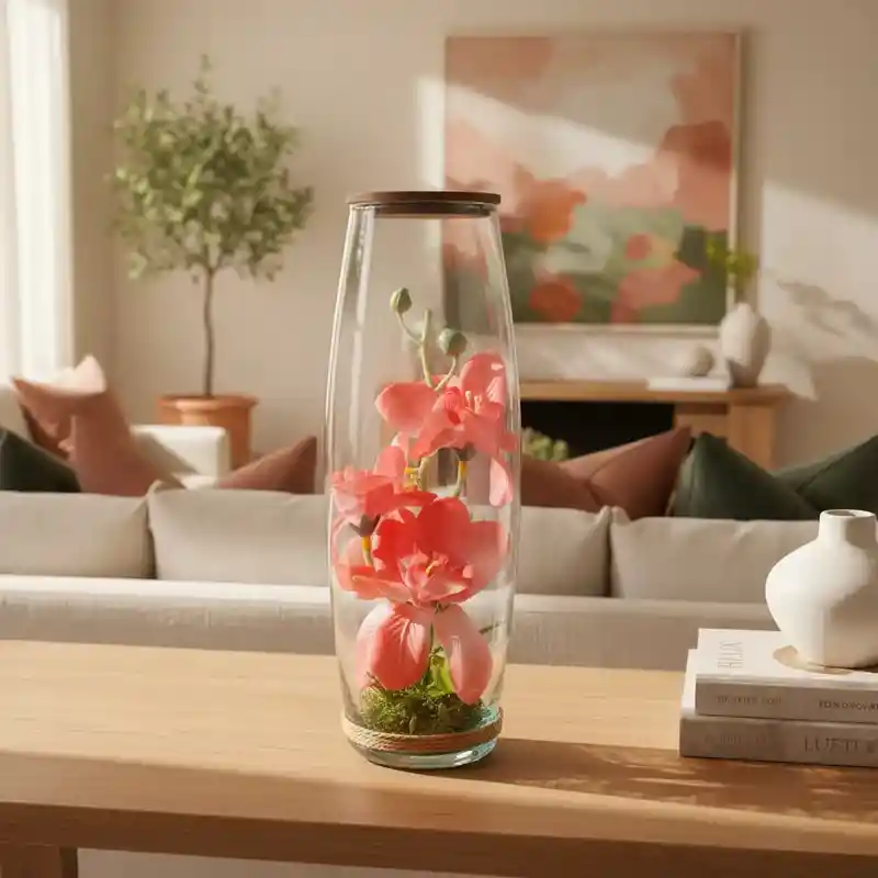 Rosa Artificial Decorativo En Cristal I