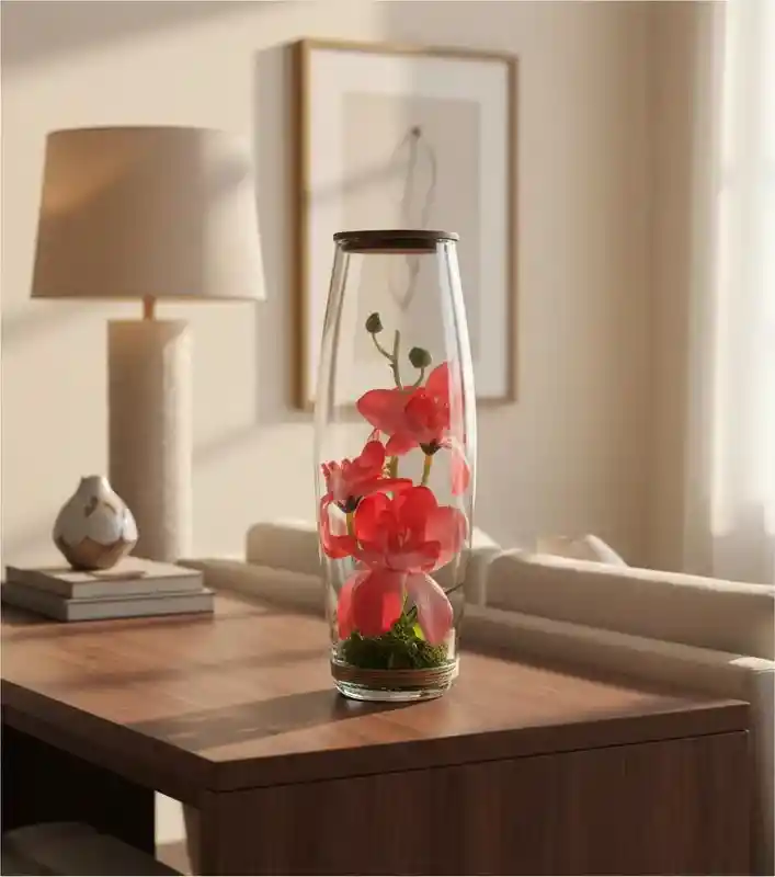 Rosa Artificial Decorativo En Cristal I