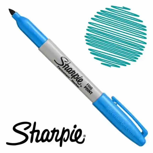 Sharpie Marcador Permanente Punta Fina Azul Claro