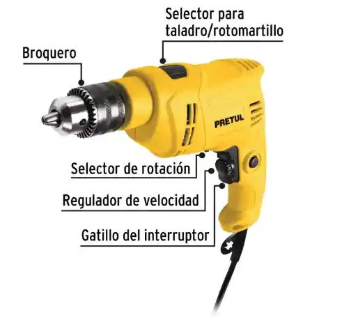 Taladro Percutor 1/2" 550w Pretul + Pulidora Angular 4.1/2" 700w Pretul