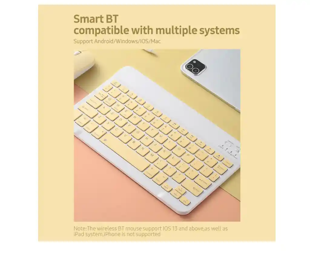 Combo Teclado Y Mouse Bt-030 Blanco