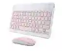 Combo Teclado Y Mouse Bt-030 Rosado