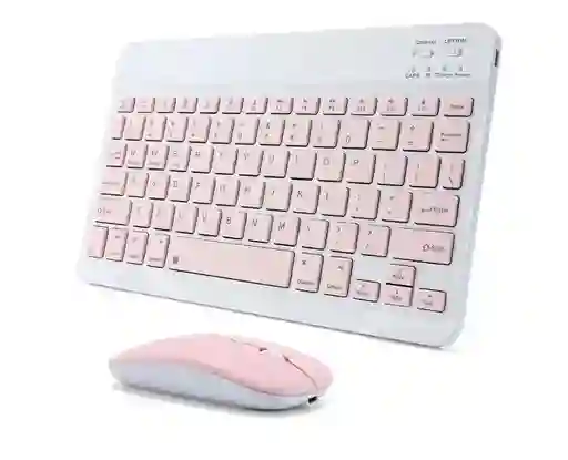 Combo Teclado Y Mouse Bt-030 Rosado