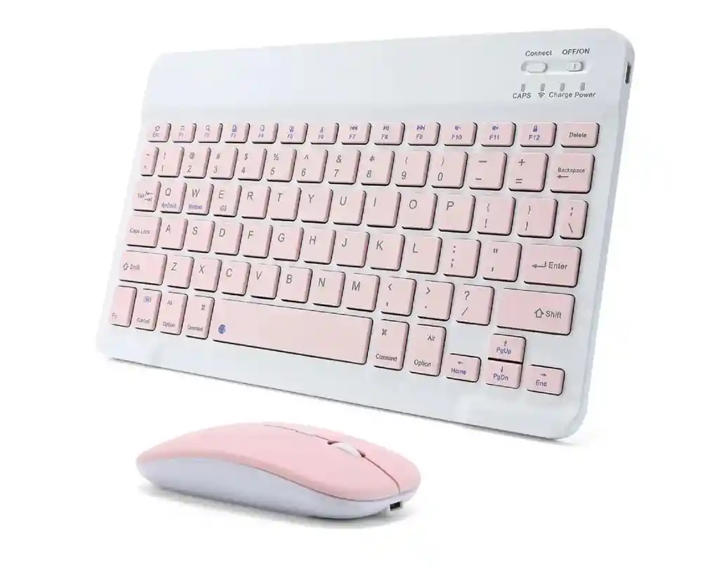 Combo Teclado Y Mouse Bt-030 Rosado