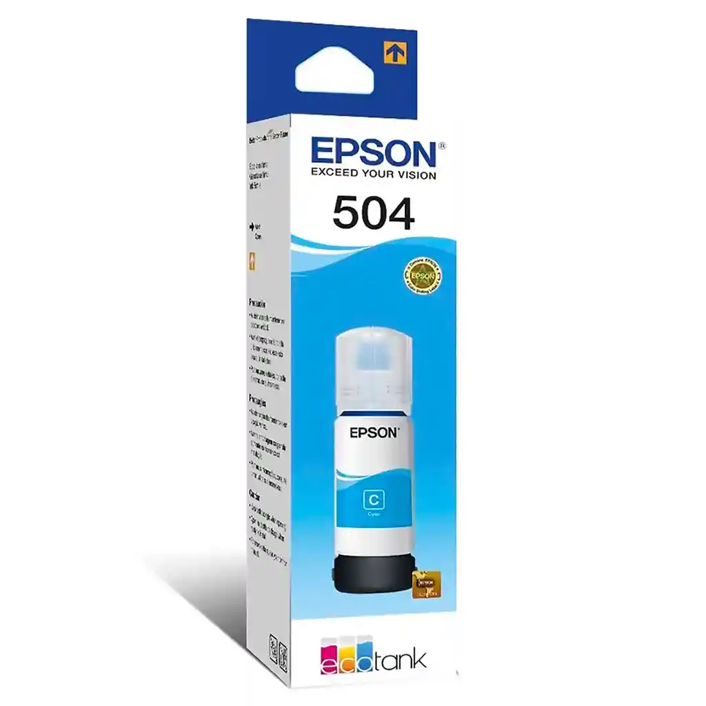 Tinta Epson T504 Cian Original Para Impresoras L4150 L4160 L4260 L6161 L6171 L6191 L6270 L14150 X1 Unidad